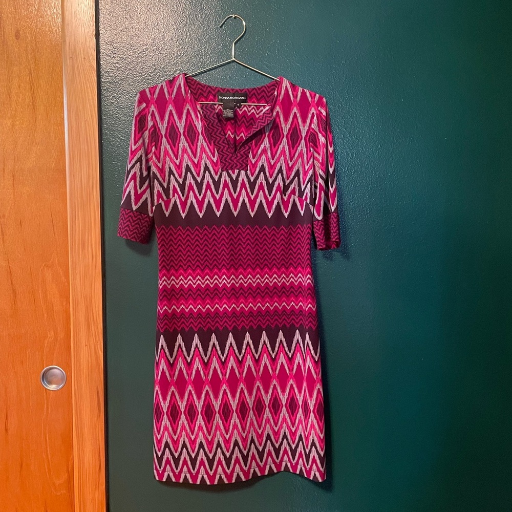 Purple patterned dress. Size 4.